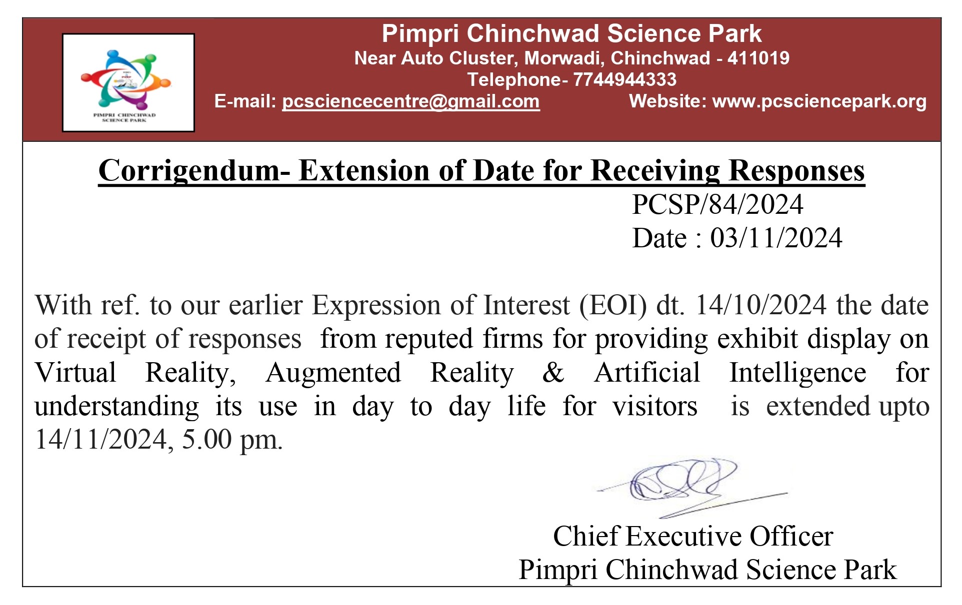 Expression of Interest (EOI)